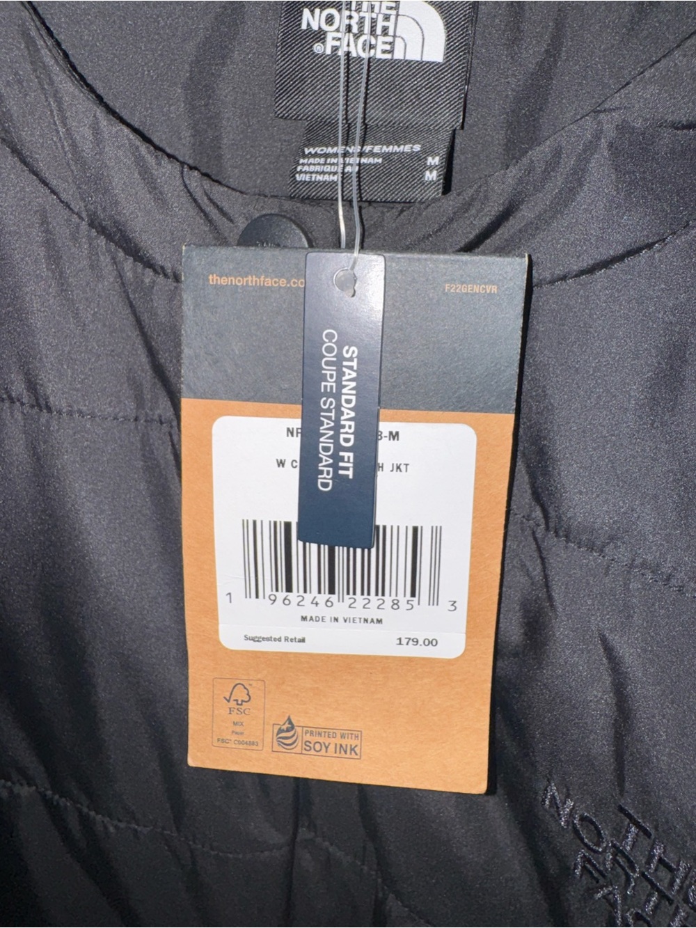The North Face Black Women's Quilted Snap-Front Puffer Coat - Picture 2 of 3